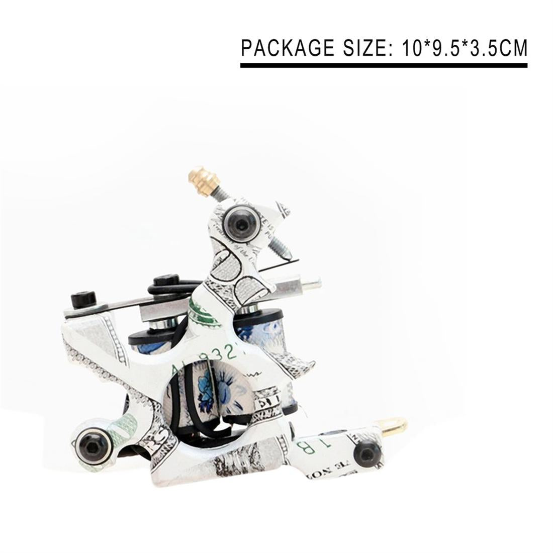 HZH Cast Iron Tattoo Machine US Dollar Design 10 Wrap Coil Tattoo Gun For Body Art