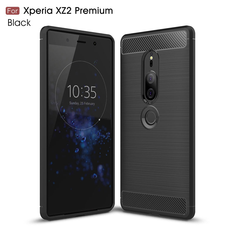 For Sony Xperia XZ2 Premium Case Ultra Thin Carbon Fiber Case Soft TPU Cover For XZ2 Premium Phone Cover Case