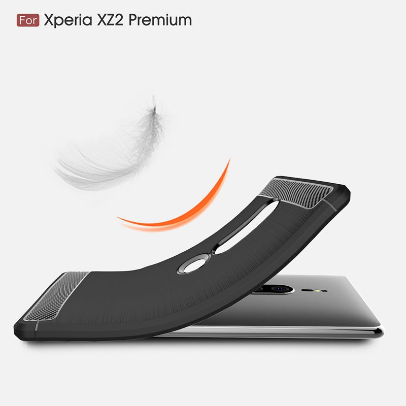 For Sony Xperia XZ2 Premium Case Ultra Thin Carbon Fiber Case Soft TPU Cover For XZ2 Premium Phone Cover Case