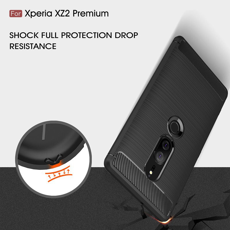 For Sony Xperia XZ2 Premium Case Ultra Thin Carbon Fiber Case Soft TPU Cover For XZ2 Premium Phone Cover Case