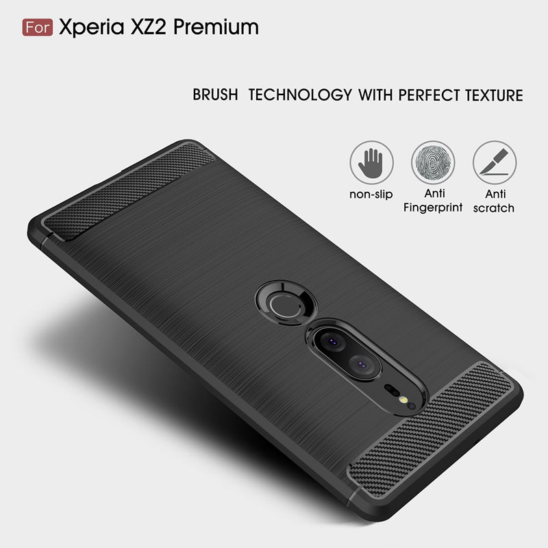 For Sony Xperia XZ2 Premium Case Ultra Thin Carbon Fiber Case Soft TPU Cover For XZ2 Premium Phone Cover Case