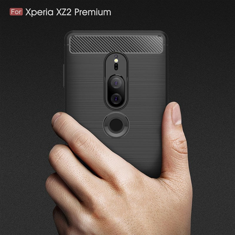For Sony Xperia XZ2 Premium Case Ultra Thin Carbon Fiber Case Soft TPU Cover For XZ2 Premium Phone Cover Case