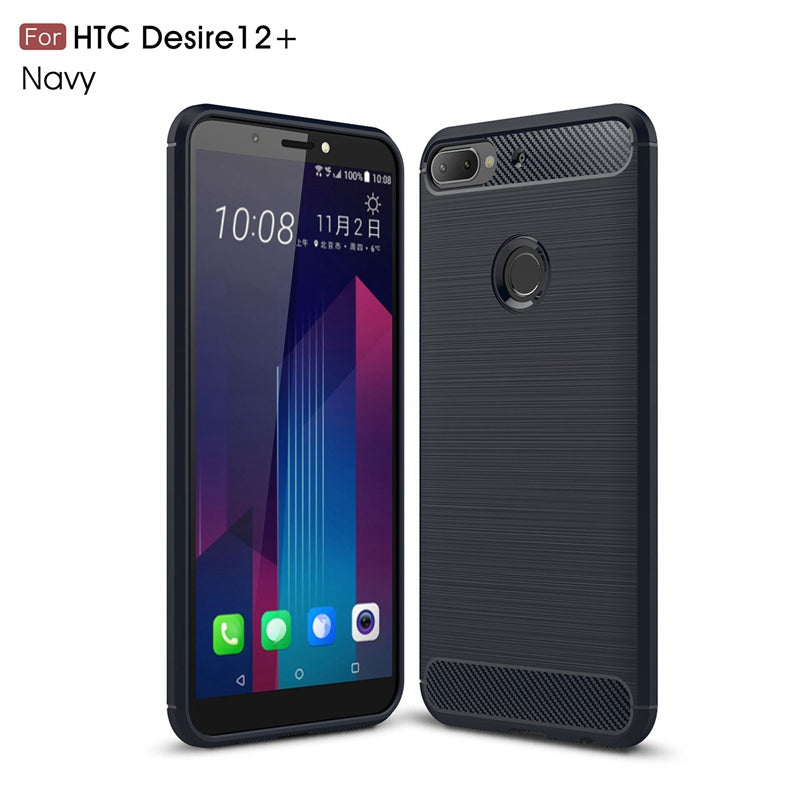 Case For HTC Desire 12 Plus + Case Carbon Fiber Case Scratch Resistant Soft Back Cover for HTC Desire 12 + Case