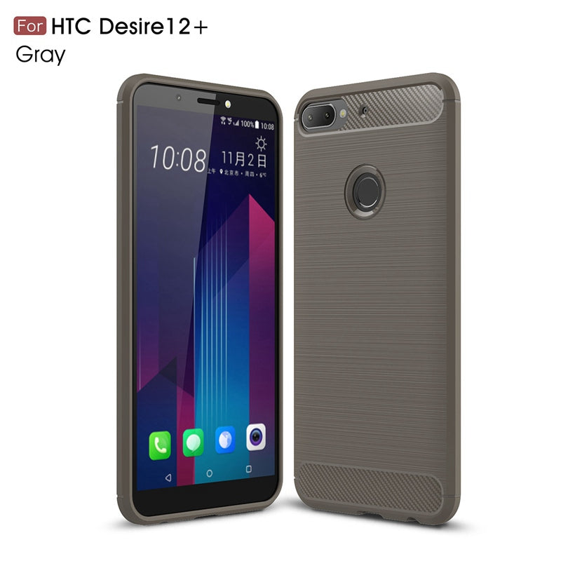Case For HTC Desire 12 Plus + Case Carbon Fiber Case Scratch Resistant Soft Back Cover for HTC Desire 12 + Case
