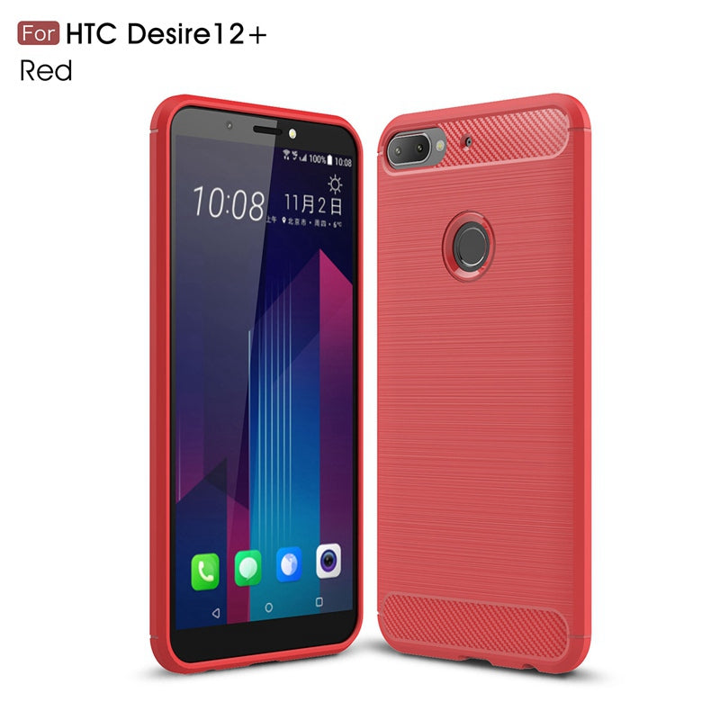 Case For HTC Desire 12 Plus + Case Carbon Fiber Case Scratch Resistant Soft Back Cover for HTC Desire 12 + Case