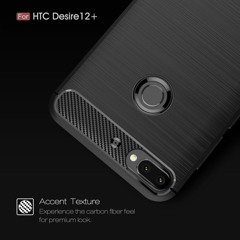 Case For HTC Desire 12 Plus + Case Carbon Fiber Case Scratch Resistant Soft Back Cover for HTC Desire 12 + Case