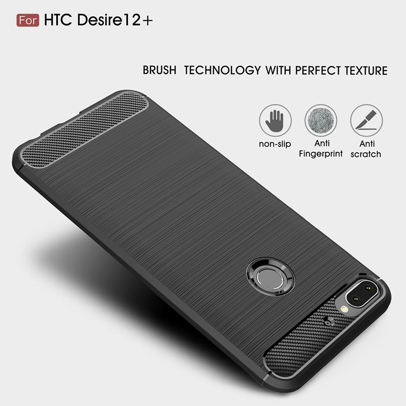 Case For HTC Desire 12 Plus + Case Carbon Fiber Case Scratch Resistant Soft Back Cover for HTC Desire 12 + Case