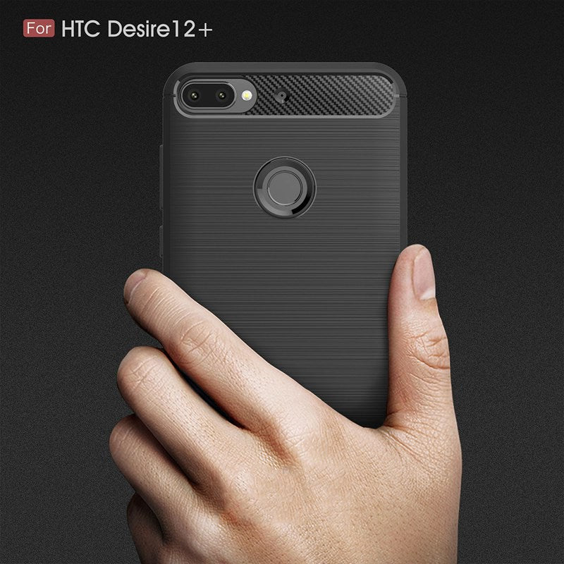 Case For HTC Desire 12 Plus + Case Carbon Fiber Case Scratch Resistant Soft Back Cover for HTC Desire 12 + Case