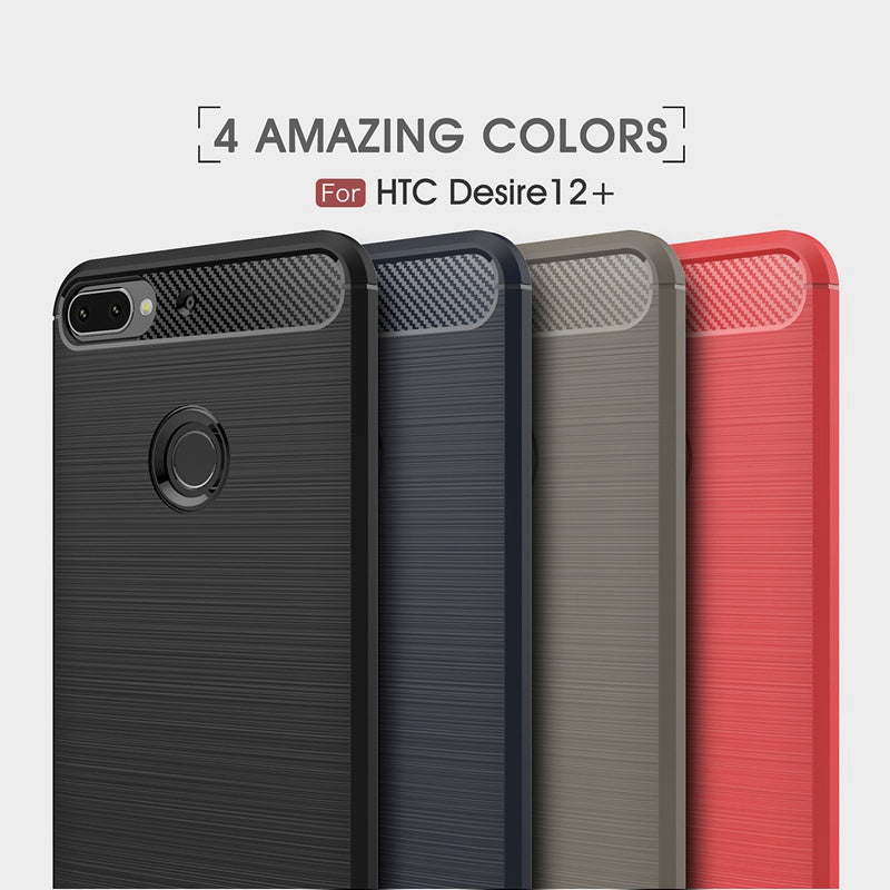 Case For HTC Desire 12 Plus + Case Carbon Fiber Case Scratch Resistant Soft Back Cover for HTC Desire 12 + Case