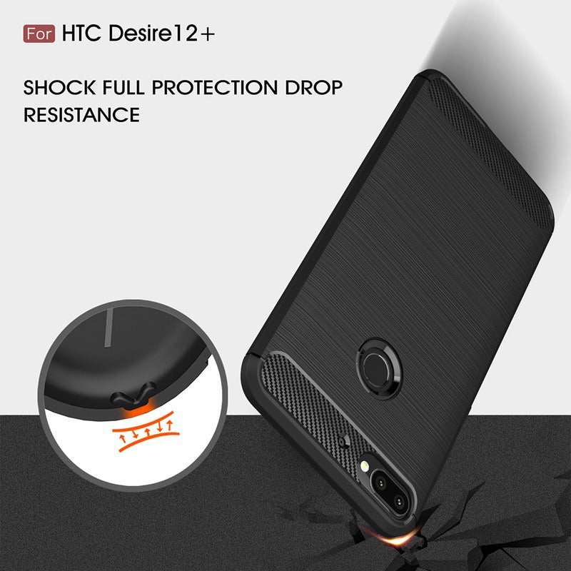 Case For HTC Desire 12 Plus + Case Carbon Fiber Case Scratch Resistant Soft Back Cover for HTC Desire 12 + Case