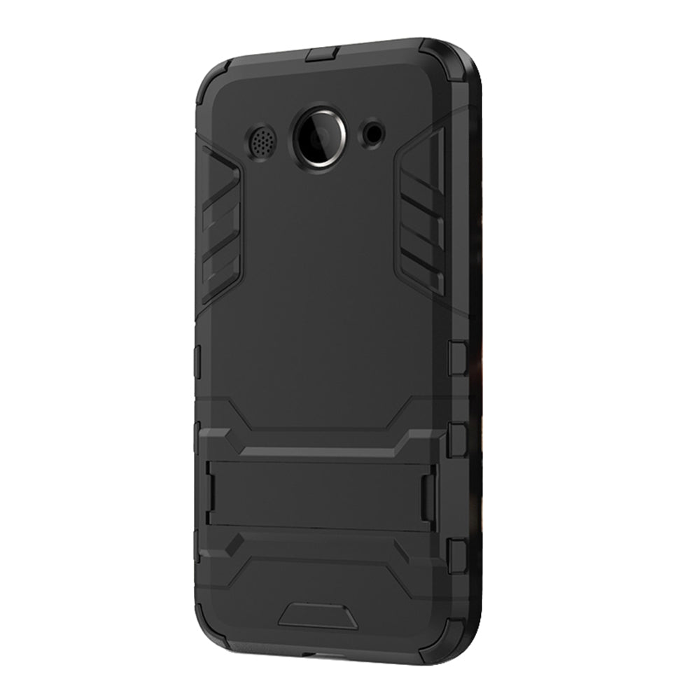 Case for Huawei Y3 2017 with Stand Back Cover Solid Colored Hard PC Material