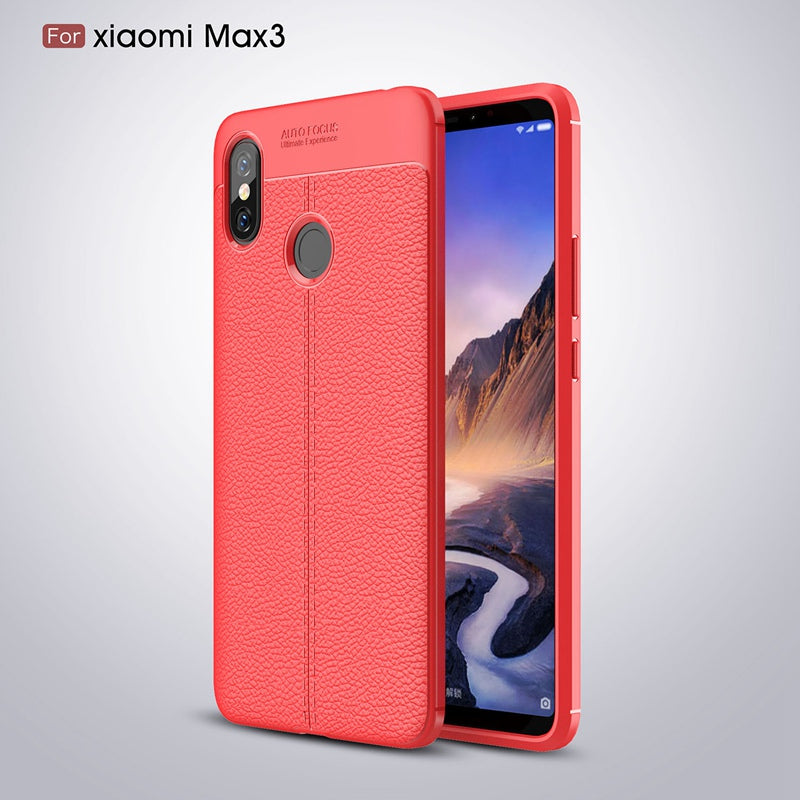 Quality Litchi Texture Soft TPU Case for Xiaomi Mi Max 3 Cover Silicone Case for Xiaomi Max 3 Mi Max3 Back Cover
