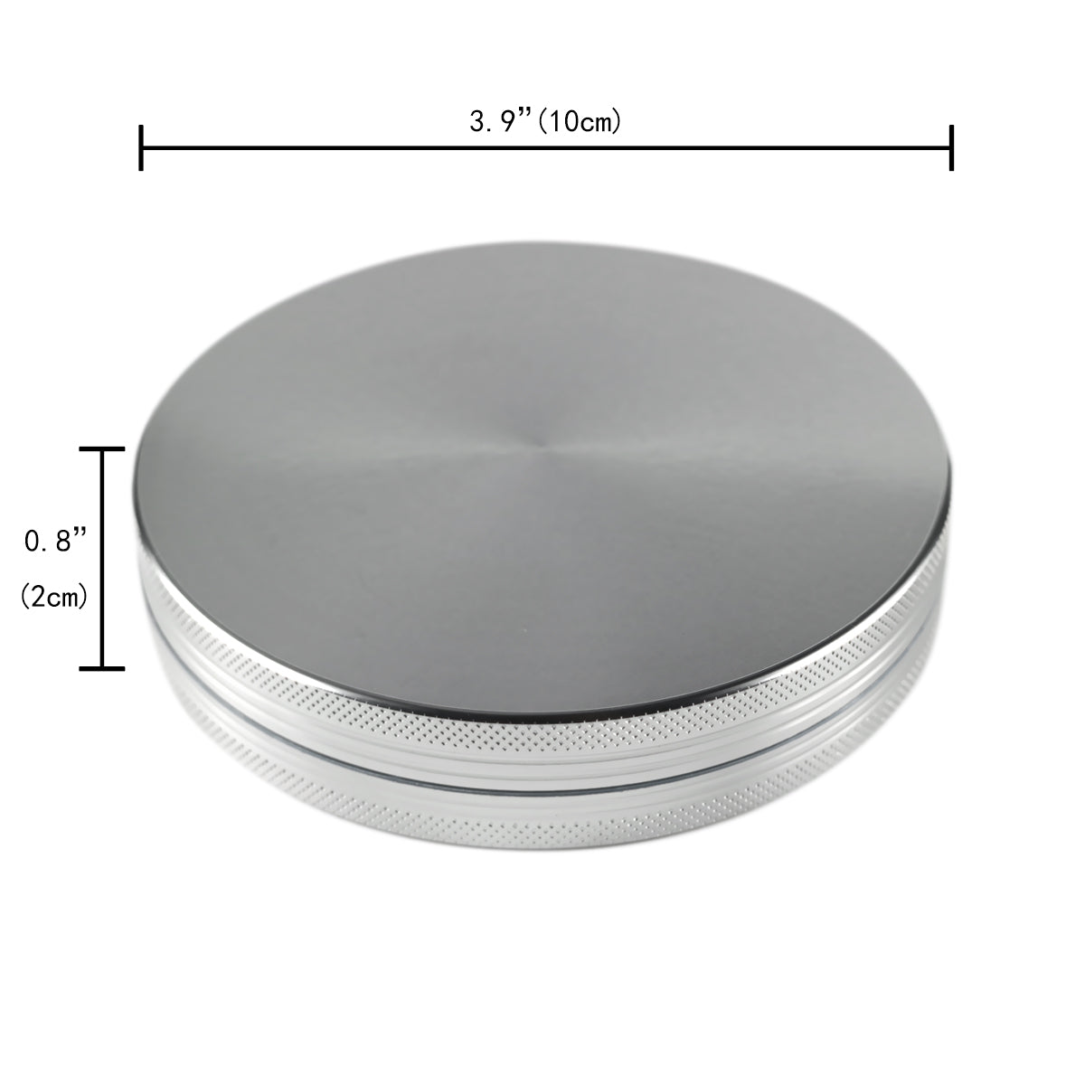 420 100mm Aluminum Grinder 2 Parts Silver Color Herb Grinder