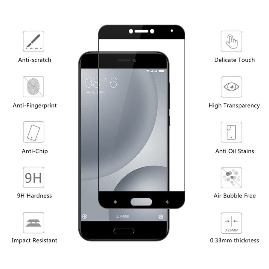 Complete Covering Tempered Glass for Xiaomi Mi 5C Full Cover Screen Protector Glass Film for Xiaomi 5C