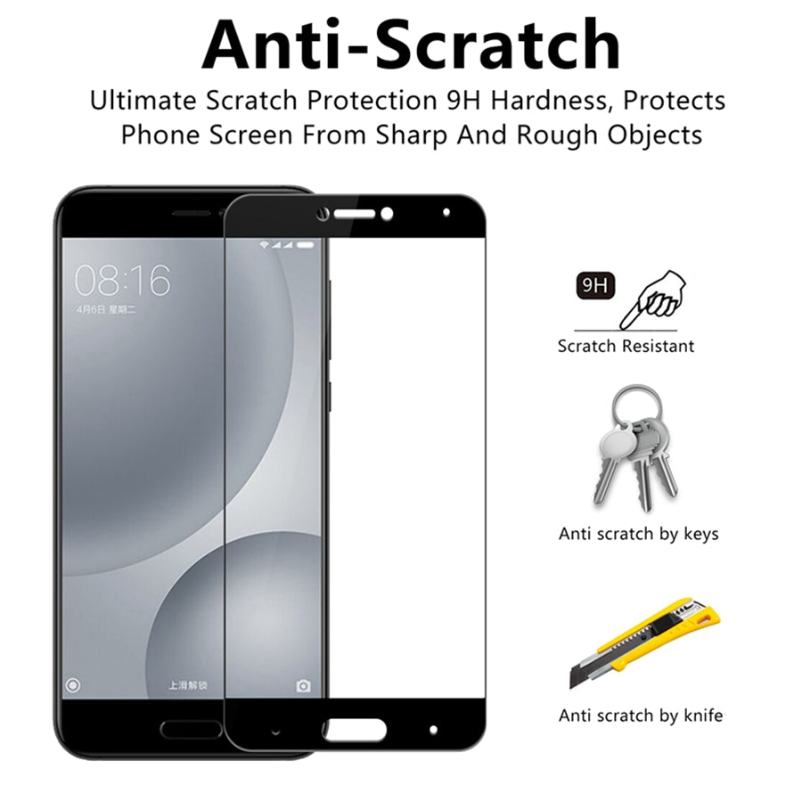 Complete Covering Tempered Glass for Xiaomi Mi 5C Full Cover Screen Protector Glass Film for Xiaomi 5C