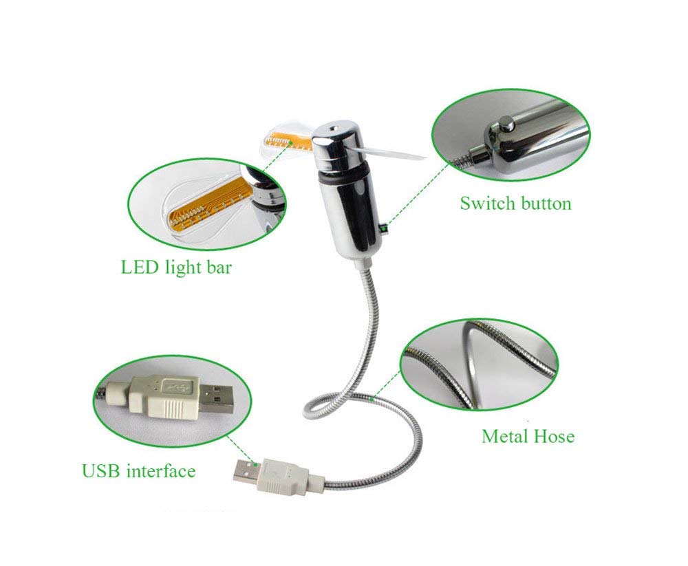 2018 New LED Clock Fan Mini USB Powered Cooling Flashing Real Time Display Function
