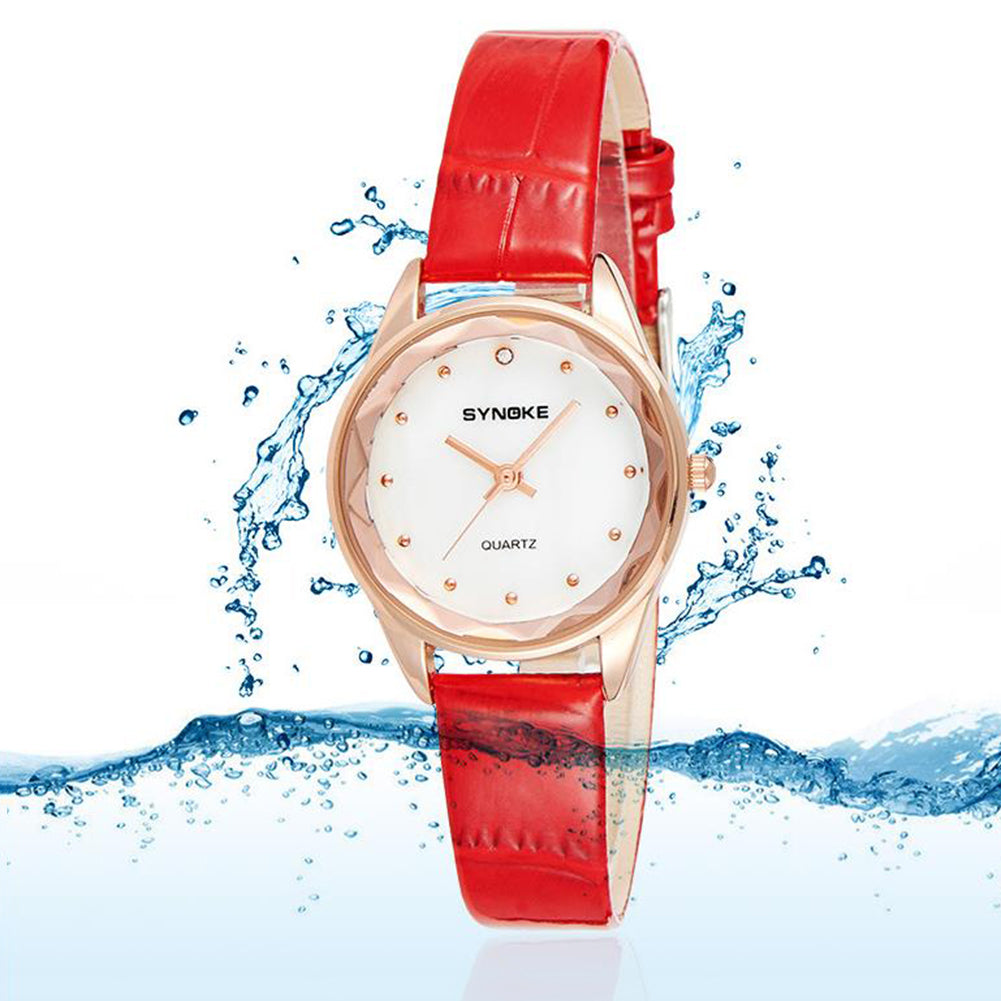 Women Fashion Number Free Quartz Analog Pointer Waterproof Party Wrist Watch
