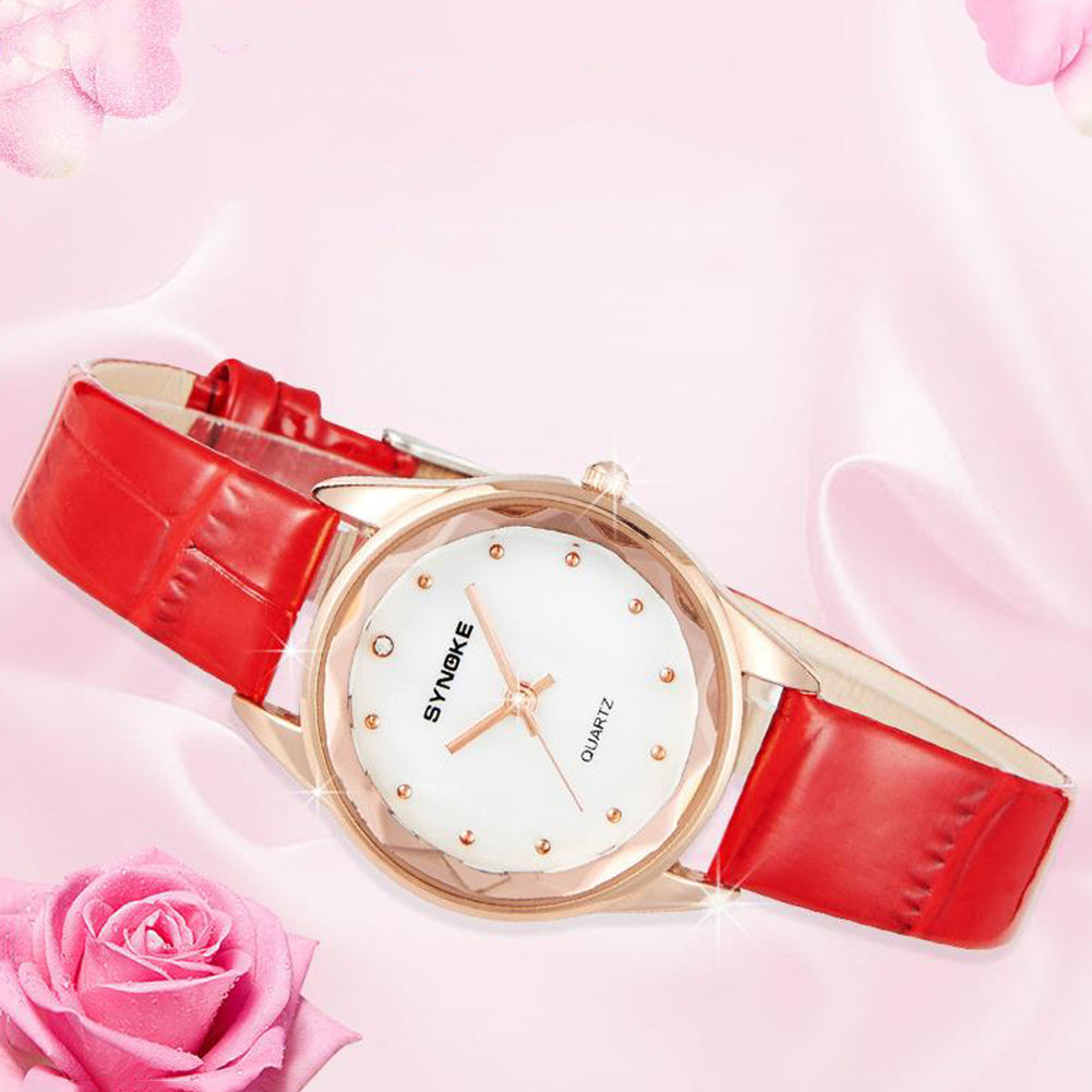 Women Fashion Number Free Quartz Analog Pointer Waterproof Party Wrist Watch