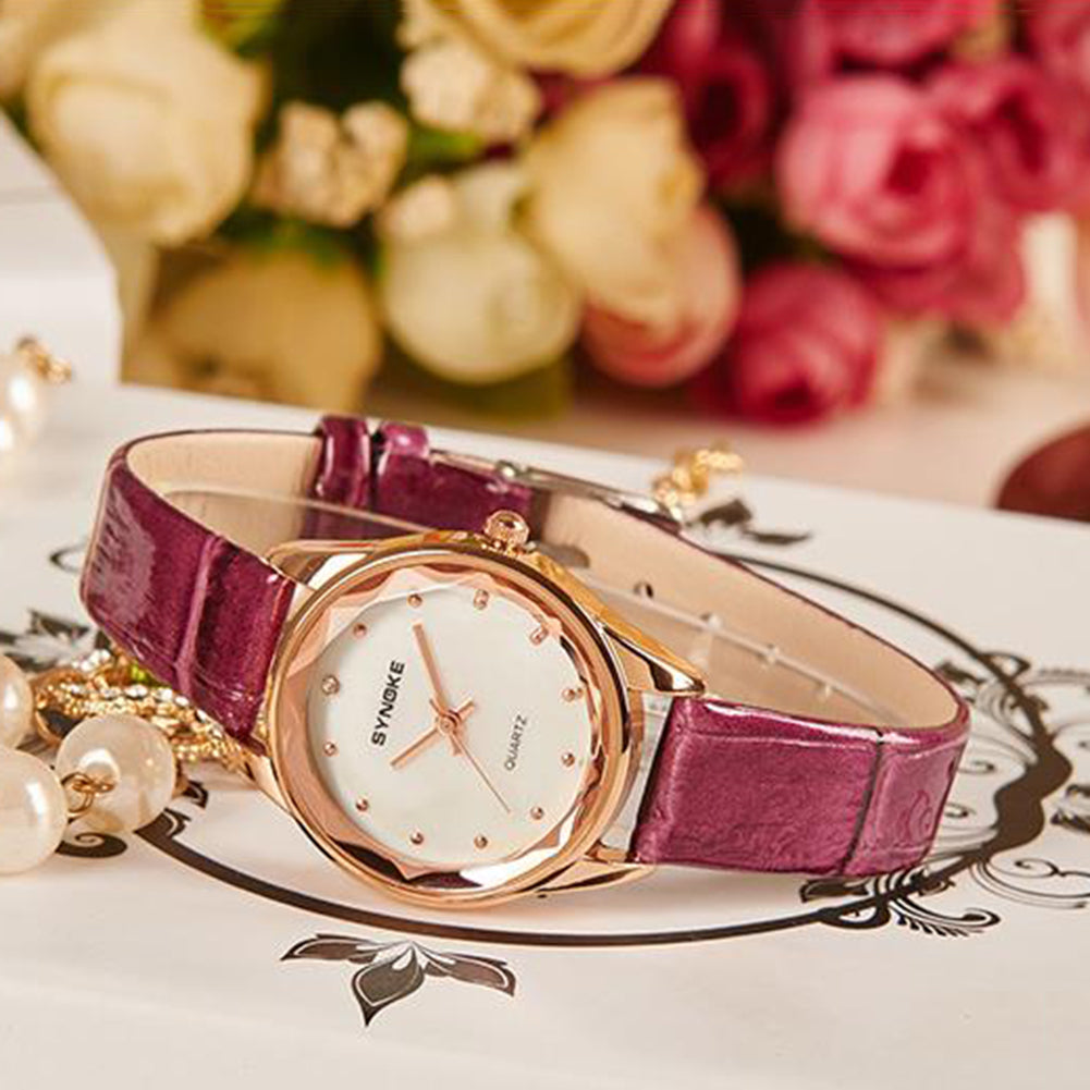 Women Fashion Number Free Quartz Analog Pointer Waterproof Party Wrist Watch