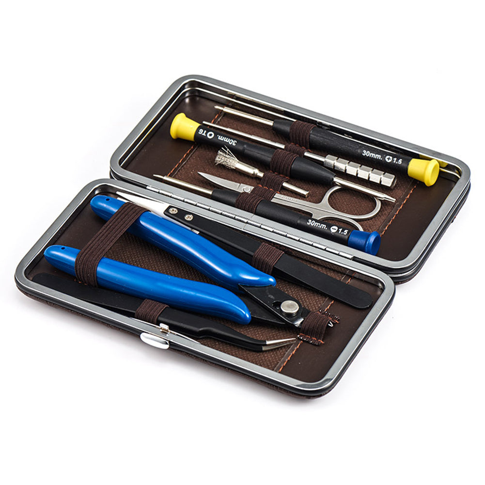 9Pcs DIY Electronic Cigarette Tools Set Bag Storage Ceramic Tweezers Accessory