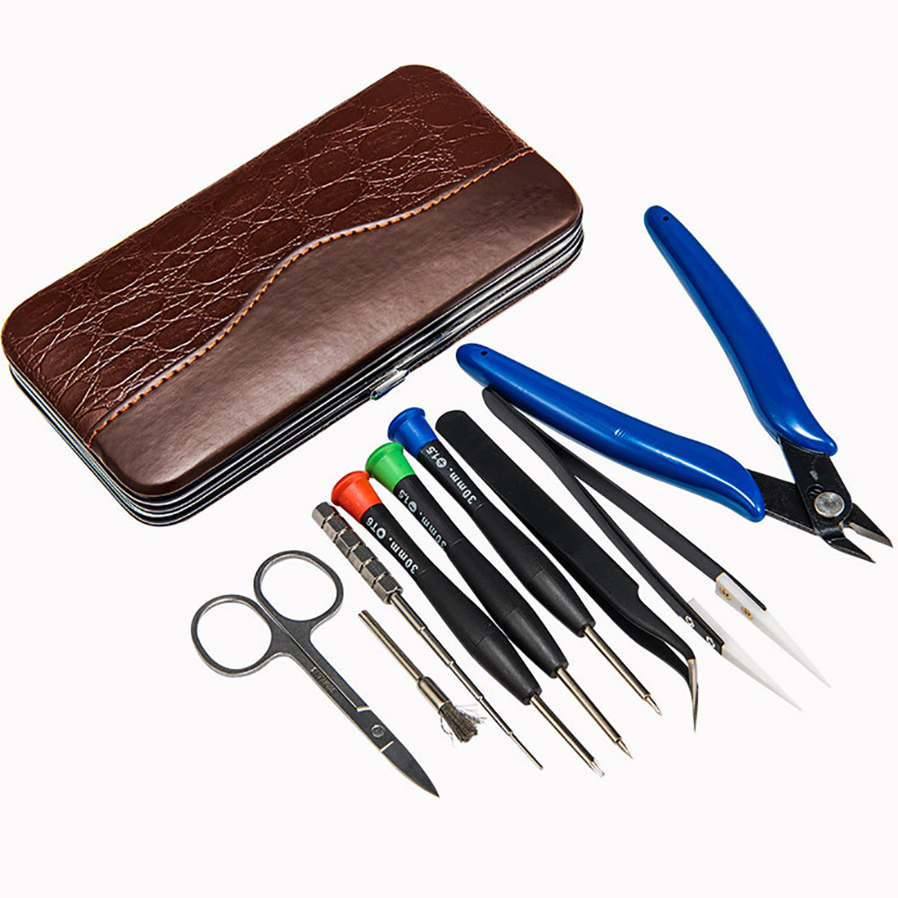 9Pcs DIY Electronic Cigarette Tools Set Bag Storage Ceramic Tweezers Accessory