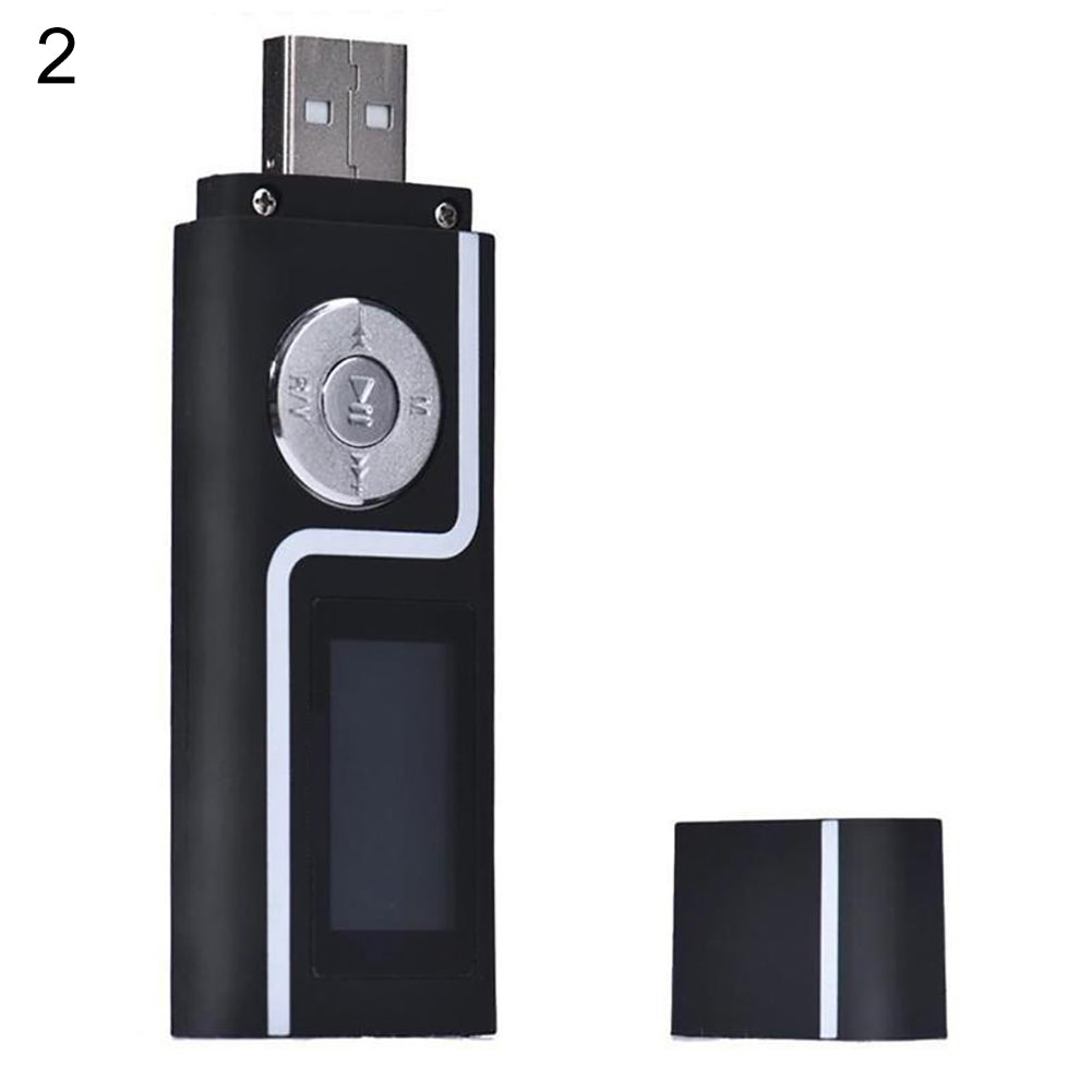 MP3 Music Media Player Portable USB Stick Shape LCD Screen Dual Audio Ports Gift