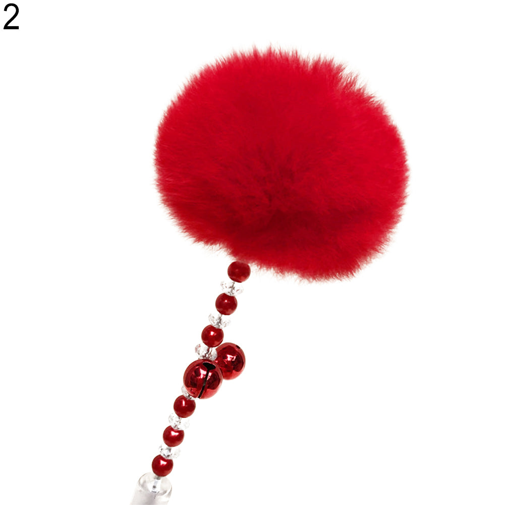 Pet Cat Kitten Funny Pompon Ball Small Bell Stick Rod Playing Interactive Toy