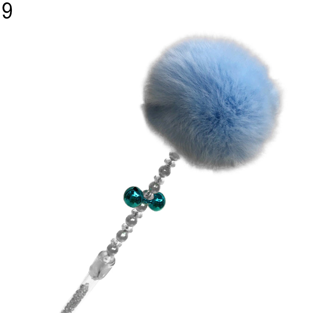 Pet Cat Kitten Funny Pompon Ball Small Bell Stick Rod Playing Interactive Toy