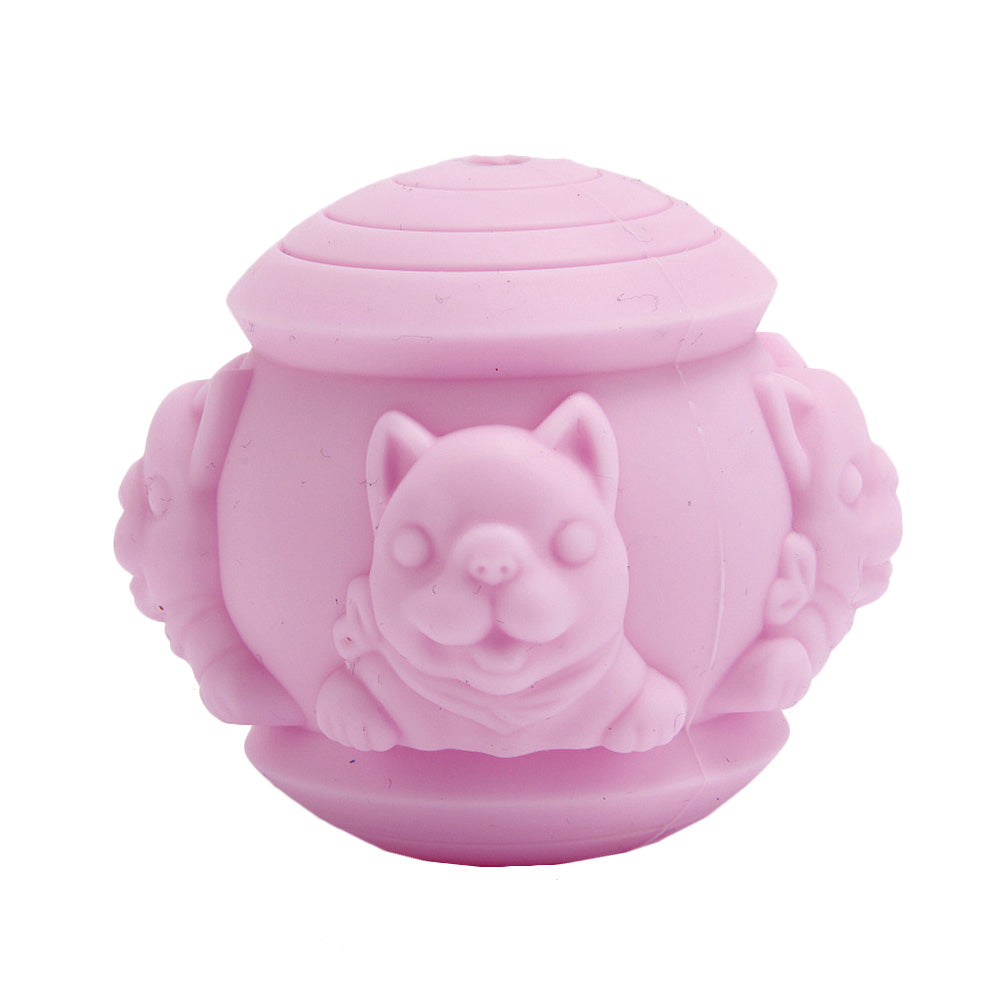 Dog Tooth Cleaning Food Fetch Silicone Bite Resist Pet Ball Chew Play Toy