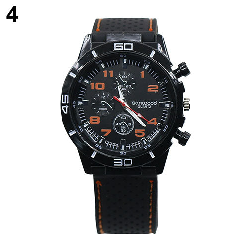 Men's Racer Military Pilot Aviator Army Style Cool Silicone Sports Wrist Watch