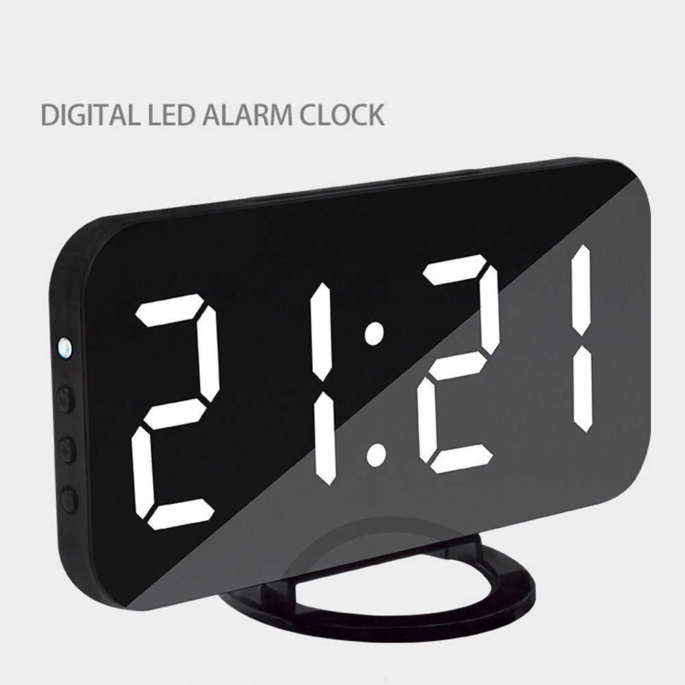 LED Digital Desktop Decoration Alarm Clock Dual USB Ports Phone Charging Gift