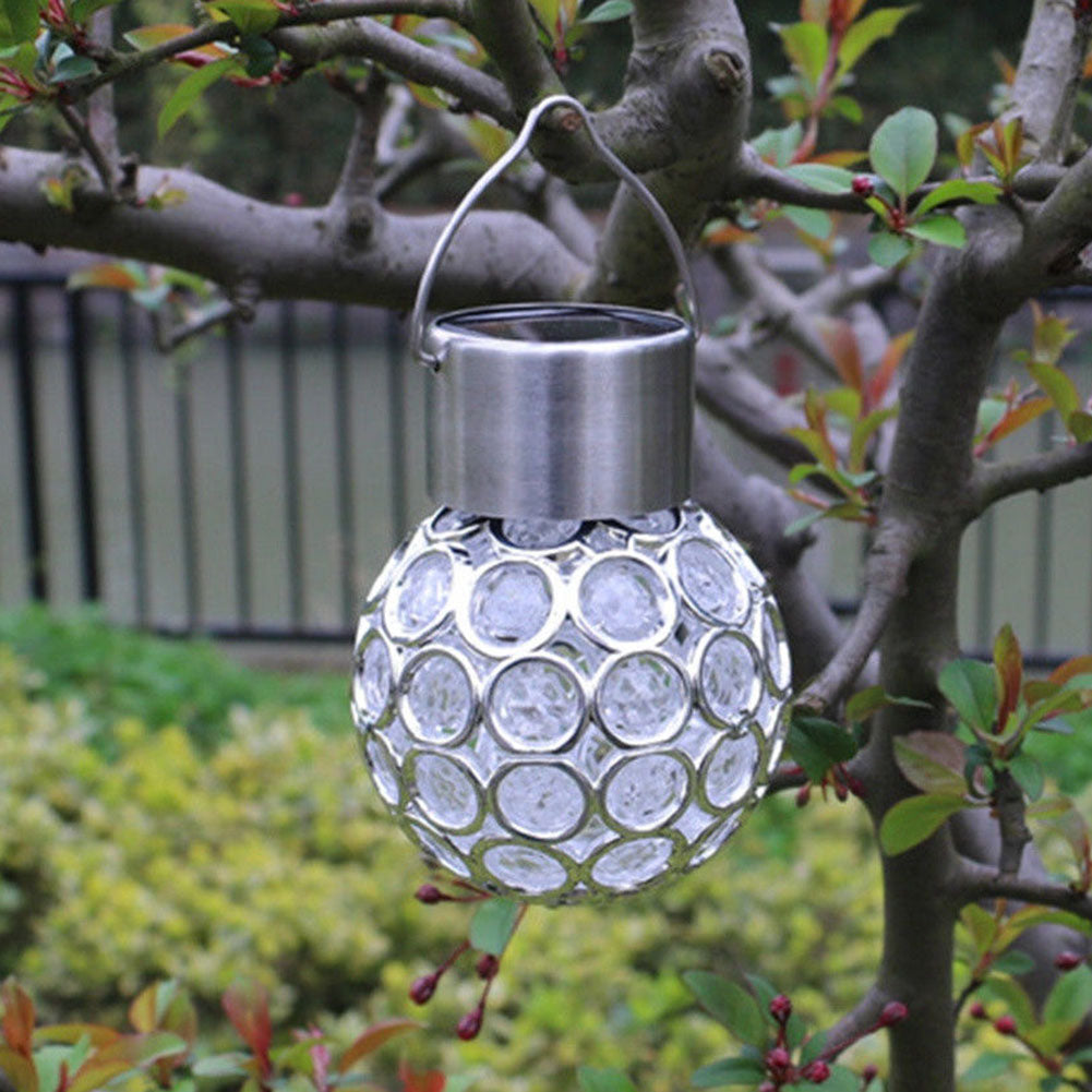 Solar Power LED Hanging Ball Pendant Lamp Christmas Garden Path Landscape Light