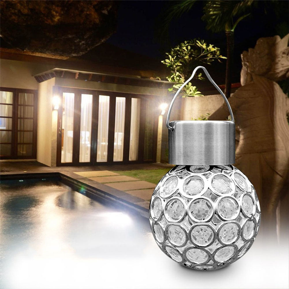 Solar Power LED Hanging Ball Pendant Lamp Christmas Garden Path Landscape Light