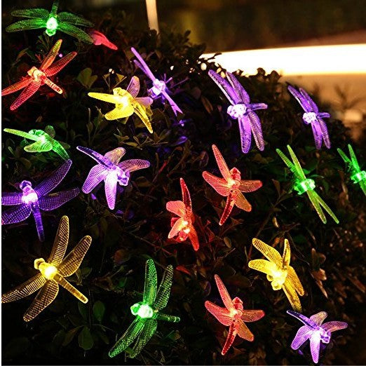 Dragonfly 20 LED 8 Modes Solar String Light Christmas Tree Party Decoration