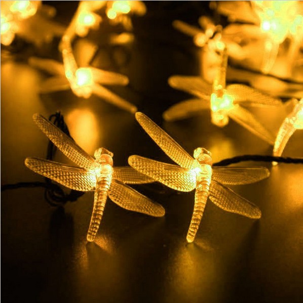 Dragonfly 20 LED 8 Modes Solar String Light Christmas Tree Party Decoration