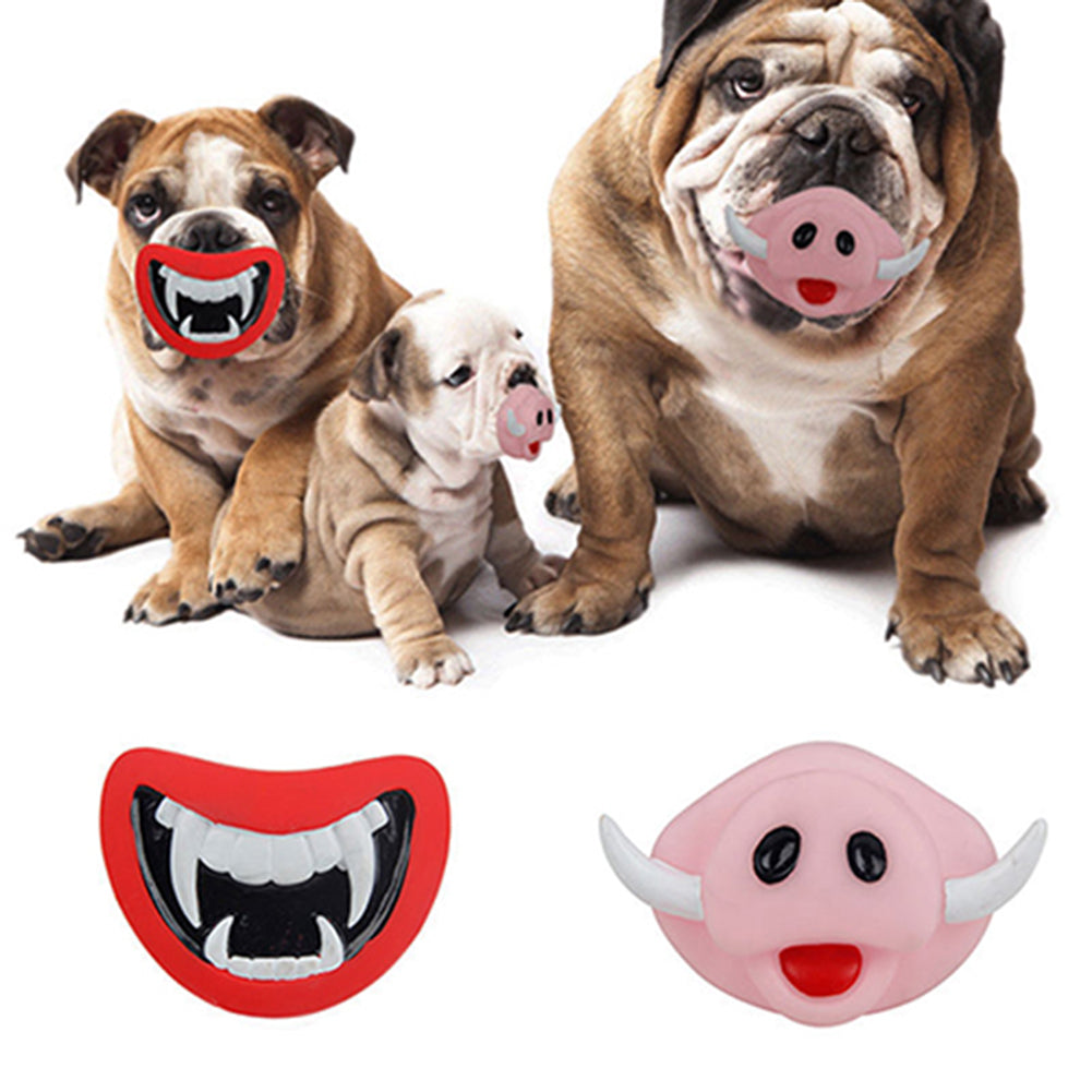 Pet Dog Puppy Pig Nose Halloween Teeth Treat Training Sound Squeaky Chew Toy