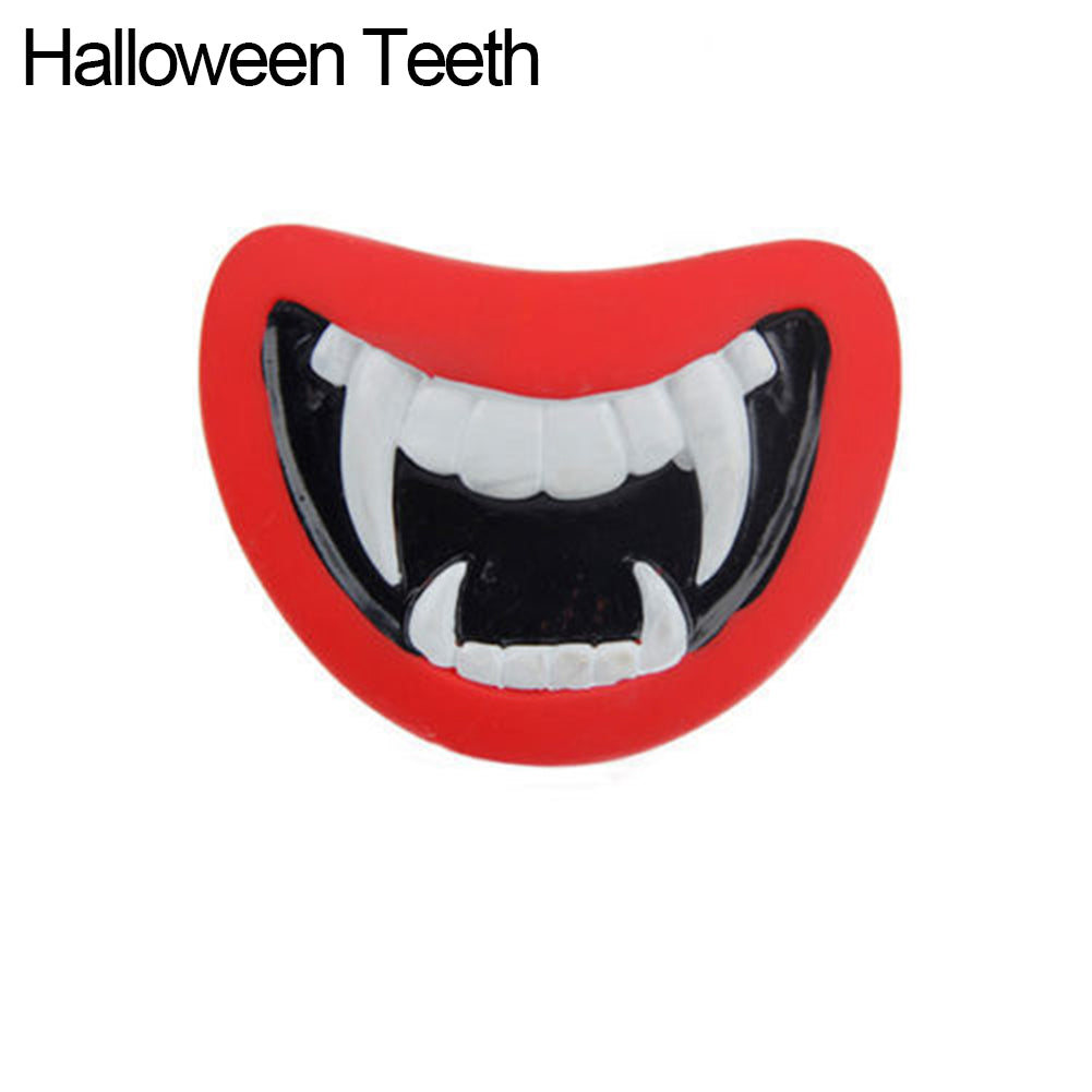 Pet Dog Puppy Pig Nose Halloween Teeth Treat Training Sound Squeaky Chew Toy