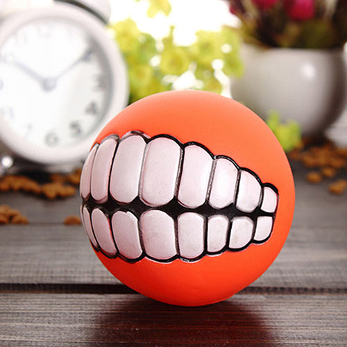 Funny Pets Dog Puppy Cat Ball Teeth Toy PVC Chew Sound Dogs Play Fetching Toys