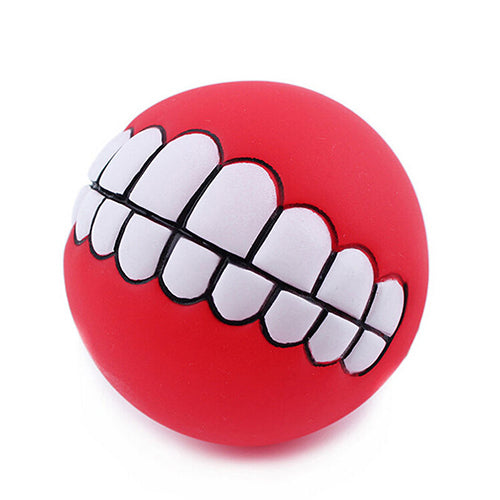 Funny Pets Dog Puppy Cat Ball Teeth Toy PVC Chew Sound Dogs Play Fetching Toys