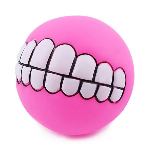 Funny Pets Dog Puppy Cat Ball Teeth Toy PVC Chew Sound Dogs Play Fetching Toys