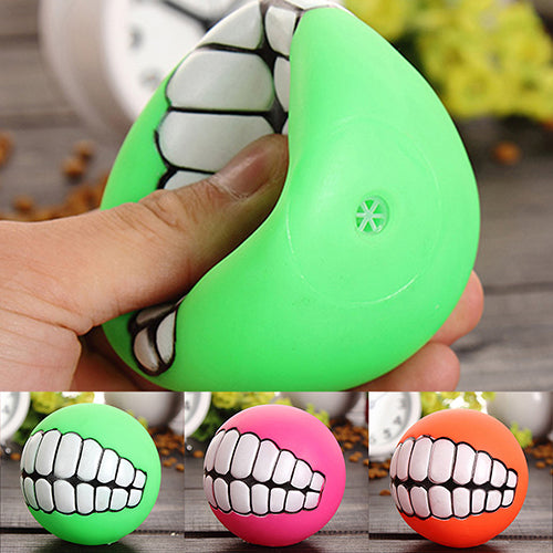 Funny Pets Dog Puppy Cat Ball Teeth Toy PVC Chew Sound Dogs Play Fetching Toys