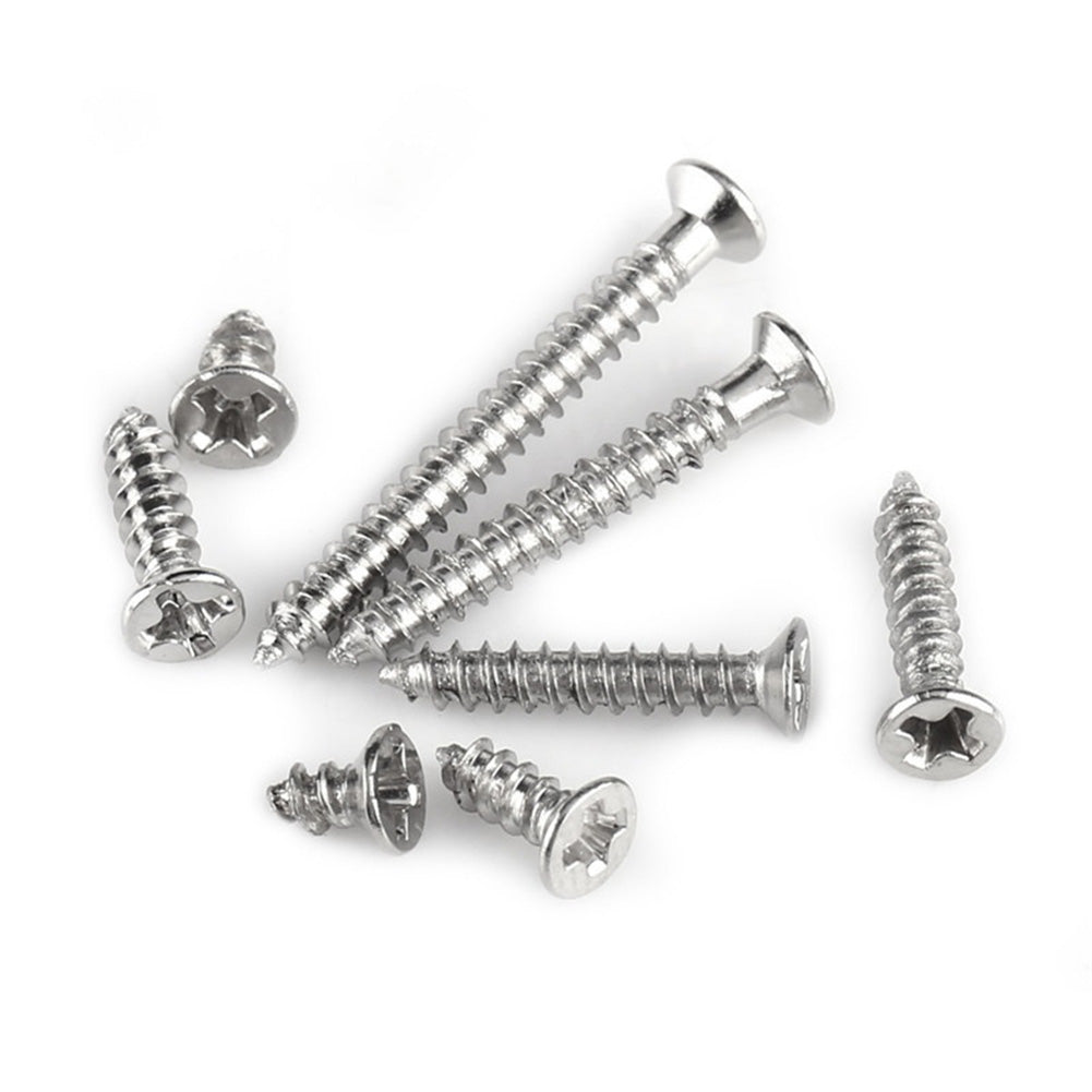 800Pcs M2 Cross Drive Flat Head Self-Tapping Screws Woodworking Fastener with Box
