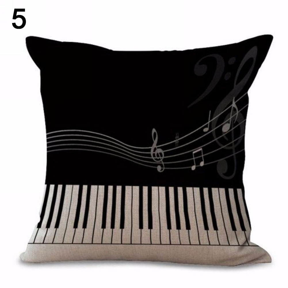 Fashion Throw Sofa Couch Pillow Case Home Decor Musical Notation Cushion Cover