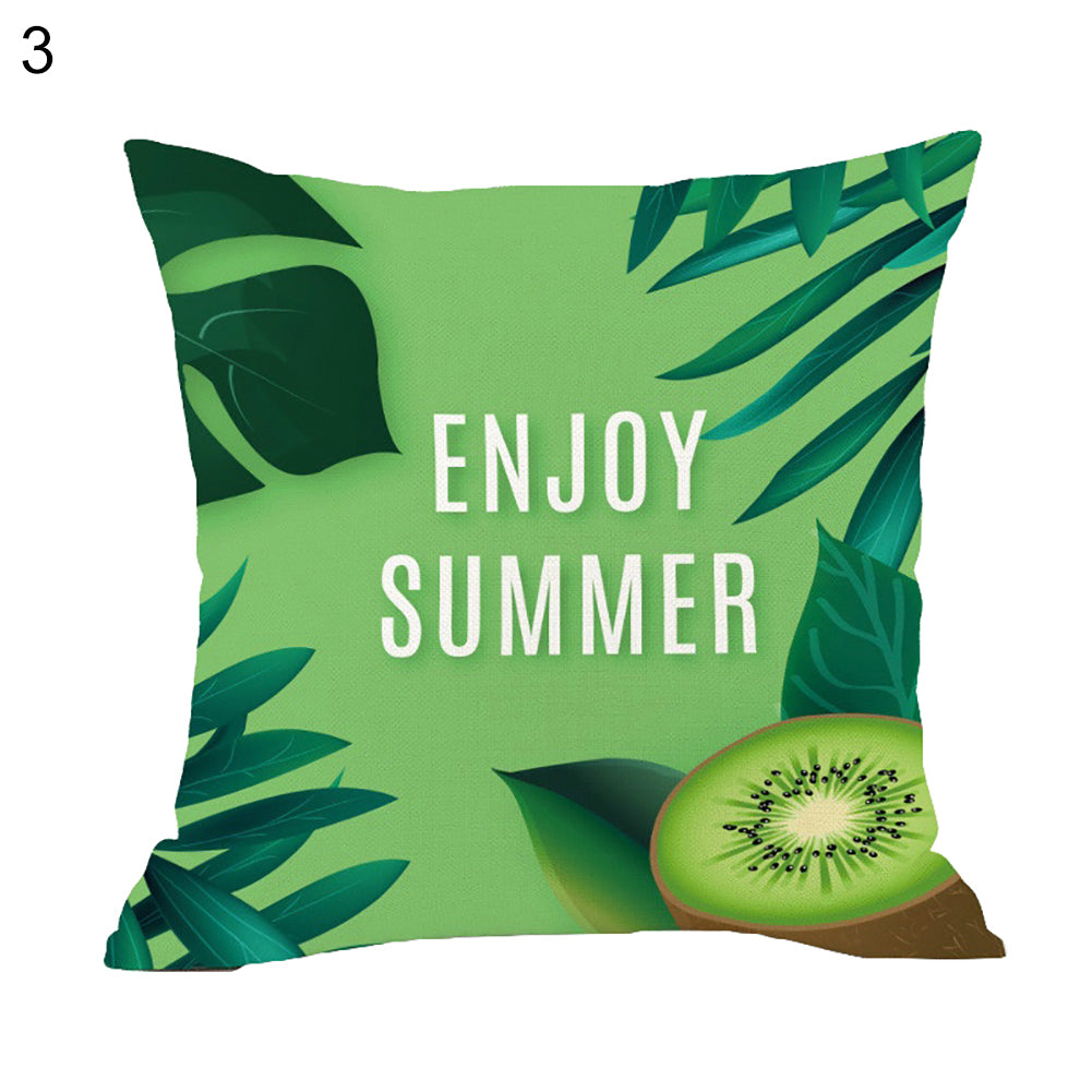 Colorful Tropical Leaves Flamingo Peach Skin Pillow Cover Cushion Decor Case