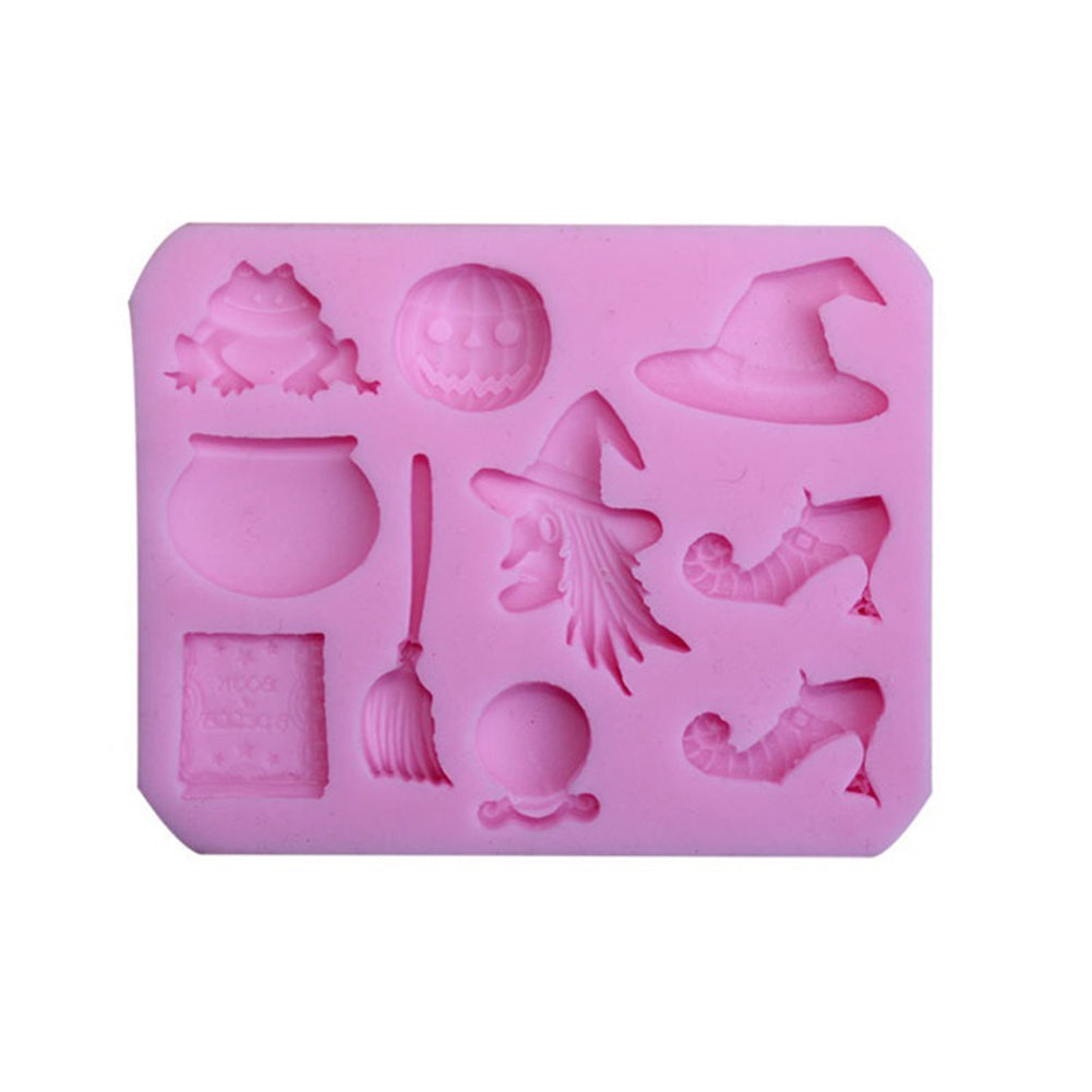 Halloween Witch Broom Silicone Fondant Mold Sugarcraft Cake Decorating Tool