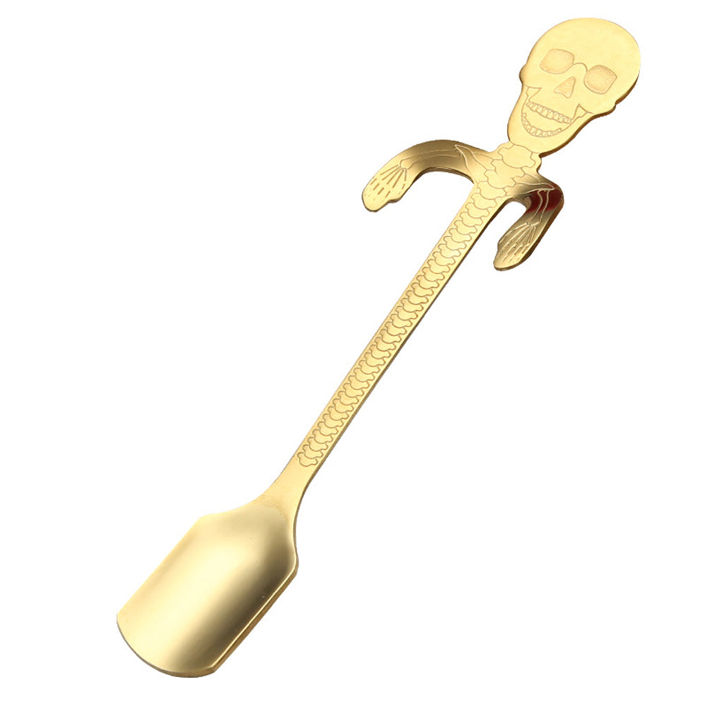 Stainless Steel Cute Skull Hanging Handle Coffee Tea Drink Spoon Kitchen Tool