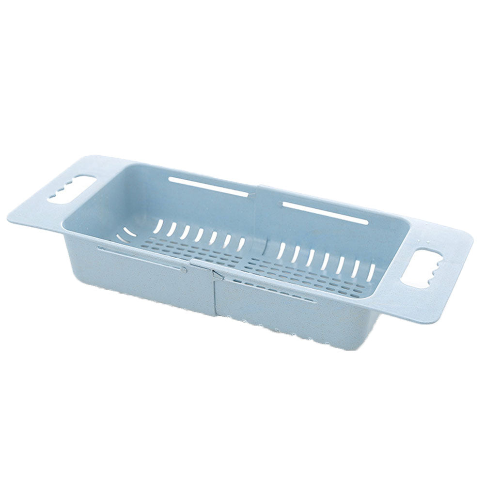 Hollowed Plastic Retractable Vegetable Basket Kitchen Fruit Washing Drain Rack
