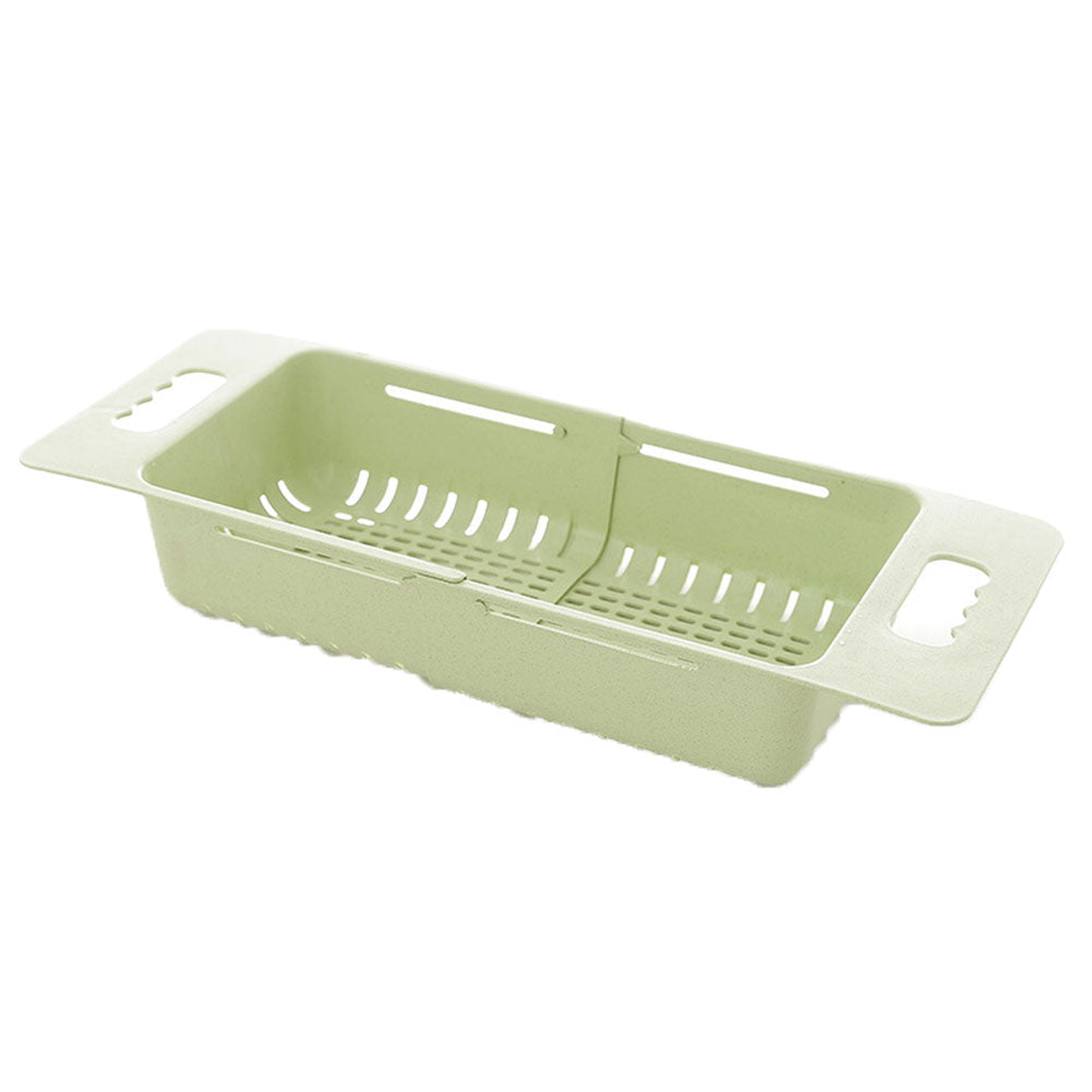 Hollowed Plastic Retractable Vegetable Basket Kitchen Fruit Washing Drain Rack
