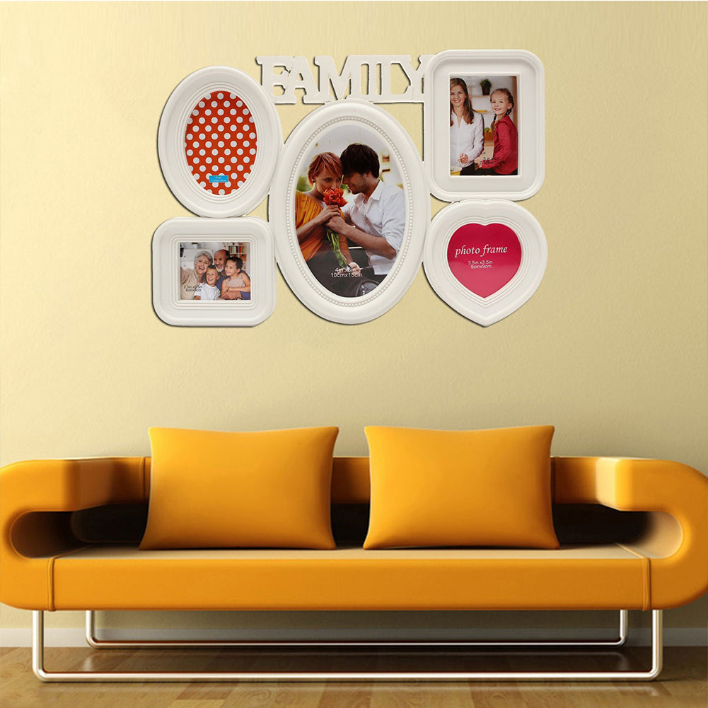 5 Combination Photo Frame Family Love DIY Picture Rahmen Bedroom Hanging Decor