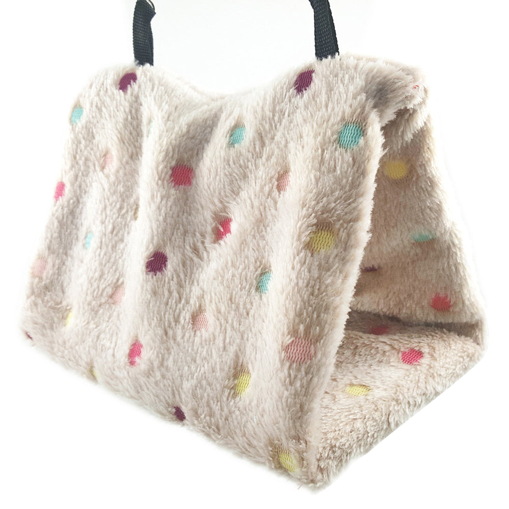 Winter Polka Dot Warm Pet Bird Triangle Cave Cage Hammock Parrot Hanging Bed